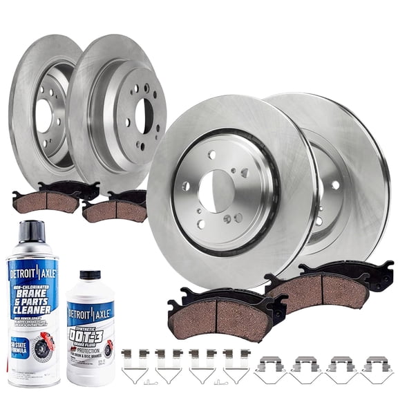 Detroit Axle - Brake Kit for 2019-2025 Honda Passport, Disc Brake Rotors Ceramic Brakes Pads with Hardware 2020 2021 2022 2023 2024 Replacement: 12.60" inch Front and 12.95" inch Rear Rotor