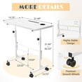 thumbnail image 3 of Eleanor Grace Small Portable Standing Desk Adjustable Height, Mobile Stand Laptop Computer Workstation with Lockable Wheels for Walking Pad Treadmill (White), 3 of 7