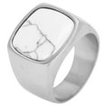 thumbnail image 3 of Anillo de acero inoxidable Jadeshay clásico para hombres Color acero, 3 of 8