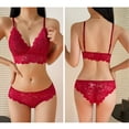 thumbnail image 7 of VBTAPA Women's 2 Piece Lingerie Set Floral Lace Bra and Panty Matching Sets Valentines Day Underwear Red L, 7 of 7