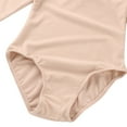 thumbnail image 6 of Fldy Kids Girls Long Sleeves Gymnastics Leotard Ballet Dance Leotard One Piece Bodysuit Dancewear Apricot 3, 6 of 7