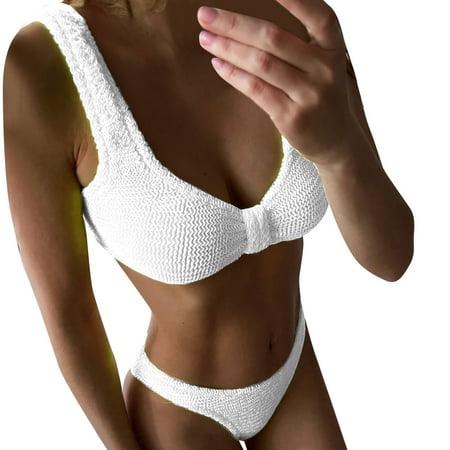NECHOLOGY Swimsuit Women Tankini Women s Halter Neck Cut Out 3 Pieces Swimwear with Mesh Maxi Skirt White 100% Polyester