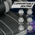 thumbnail image 3 of Youmumeub Ergonomic Gaming Chair with Footrest & Massage Lumbar, Black Grey High Back Computer Desk Chair, Reclining Racing Style Swivel Seat, 330lb Capacity, 3 of 16