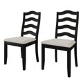 thumbnail image 3 of Castle Place Simple Timeless Wooden Dining Chair, Set of 2, Black, 3 of 8