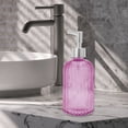 thumbnail image 6 of Unique Bargains 1 Pc Durable Vertical Stripes Soap Dispenser 13.53oz Purple Silver Tone, 6 of 6