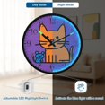 thumbnail image 5 of Voice Activated Clock with Glow Light 12 Inch Large Silent Wall Clock Battery Operated for Home Decor Orange Cat and Small Blue Mouse, 5 of 8
