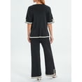 thumbnail image 2 of Lamuusaa Women's 2 Piece Casual OutfitsCrew Neck Tops Wide Leg Pants Loungewear Sets Streetwear, 2 of 9