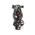 thumbnail image 2 of BLISSFUL STEP Women's Shoes Flower Print Open Toe Block High Heels Summer Sandals Black Flower 7, 2 of 7