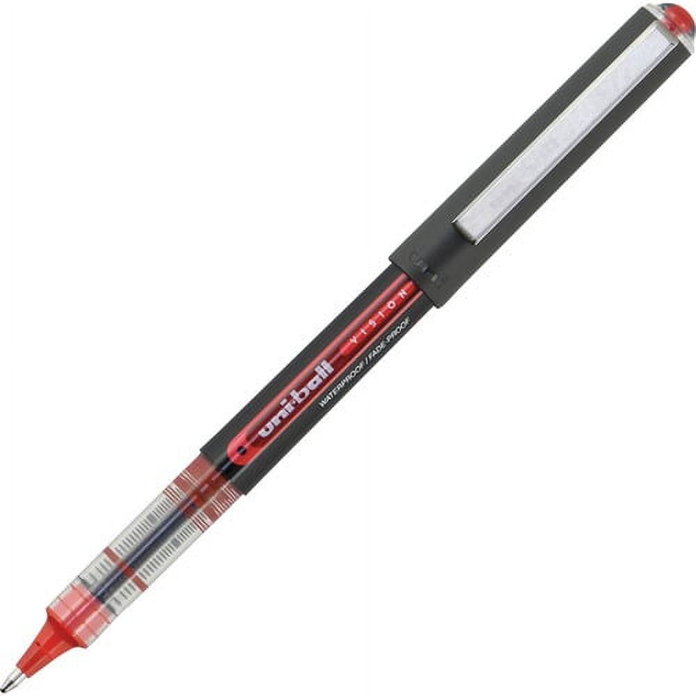 uni-ball Vision 1.0mm Point Rollerball Pen Broad Pen Point - 1 mm Pen Point Size - Red - 12 / Dozen