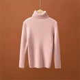 thumbnail image 4 of ZACPNCV Girl's Ribbed Turtleneck Cable Knitted Sweater Slim Fit Pullover Sweater for Kids Pink 3-4 Years, 4 of 7