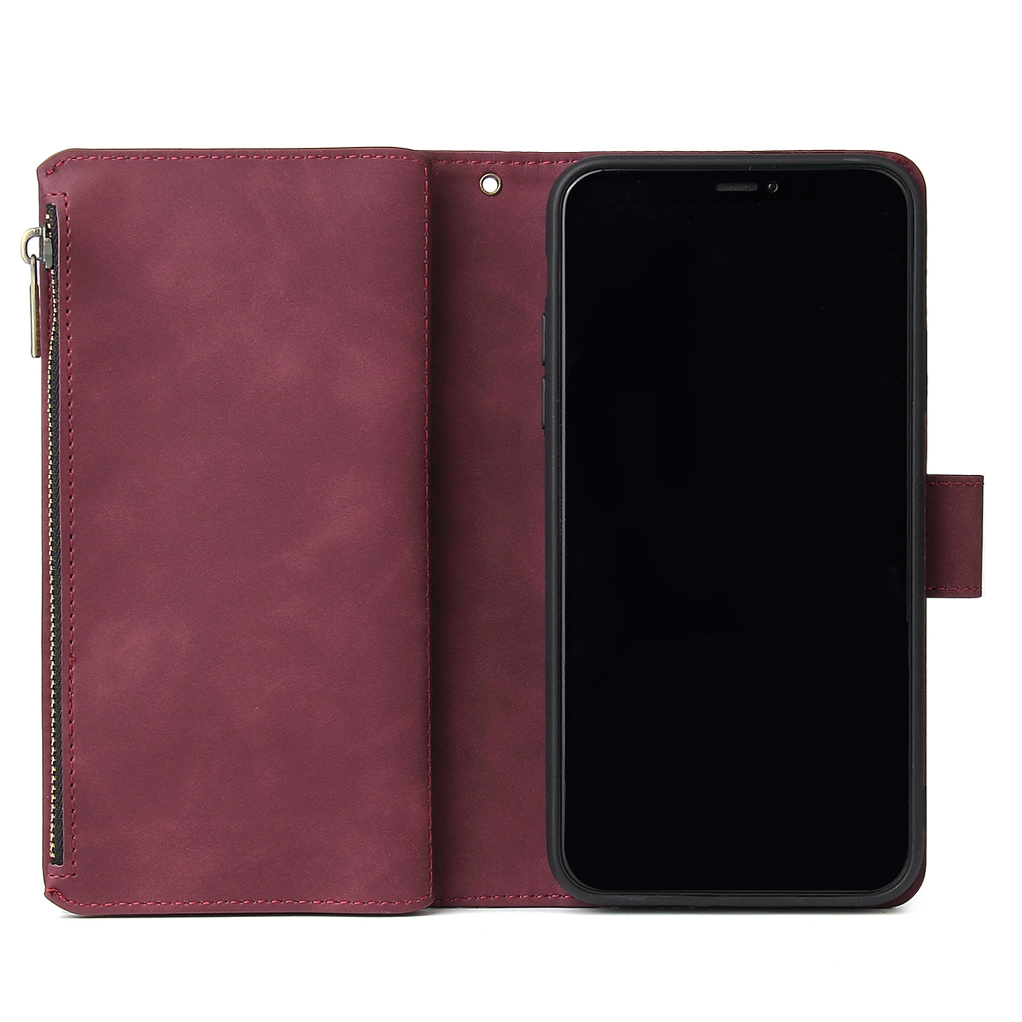 Dteck iPhone 11 Wallet Case, Wine Red photo 4