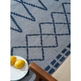 thumbnail image 3 of HAND KNOTTED WOOL GEOMETRIC MODERN AREA RUGS - 10'x14', Rectangle Shape, Light Blue Blue Color, Classic Traditional Design, Low Pile Handmade Area Rugs for Living Room, Bed Room (N01117), 3 of 8