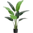 thumbnail image 1 of 6 ft artificial bird of paradise plant - faux tree con stable planter para indoor y outdoor use, realistic fake plant con rubber fabric y 17 leaves, pe trunk, perfect para home decor, 1 of 7