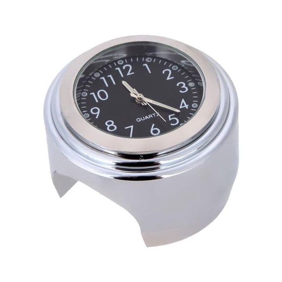 Universal Motorcycle Handlebar Clock - 1.75" Aluminum Dial Weatherproof Mount for Cruisers, Sportbikes, ATVs