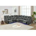 thumbnail image 2 of Power Reclining Sectional Sofa with Built-in Speakers & LED Strip Lighting - Modern Grey Fabric for Home Theater & Entertainment Comfort, 2 of 9