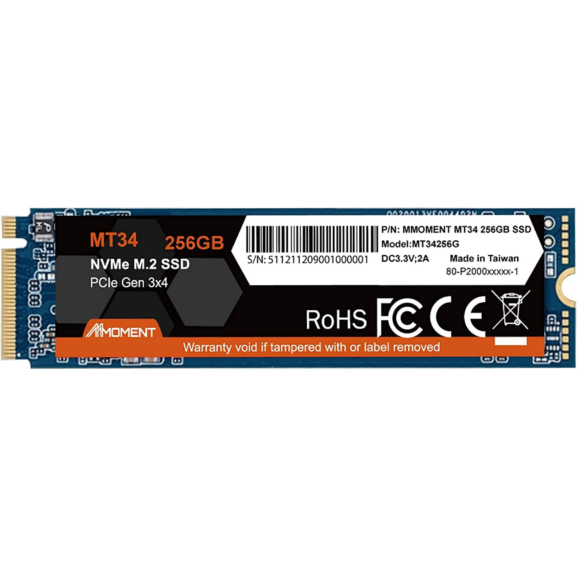 NVMe M.2 2280 PCIe Gen 3x4, Solid State Drive Internal SSD (MT34