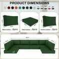 thumbnail image 7 of Geemuslly 14-Piece Outdoor Sectional Replacement Cushion Set, Waterproof Patio Cushions for 6-Seat Furniture, Liner&Cover (Not include sofa), Dark Green, 7 of 7