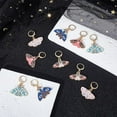 thumbnail image 3 of Colorful 10Pcs 5 Styles Locking Stitch Marker Moth Butterfly Stitch Markers Alloy Enamel Crochet Stitch Marker Charms Leverback Clasp Knitting Marker for DIY Keychain Jewelry Weaving Sewing, 3 of 9