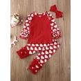 thumbnail image 2 of Qmyliery Baby Girl Valentine’s Day Outfits, Heart Tops + Pants + Headband Gift, 2 of 9