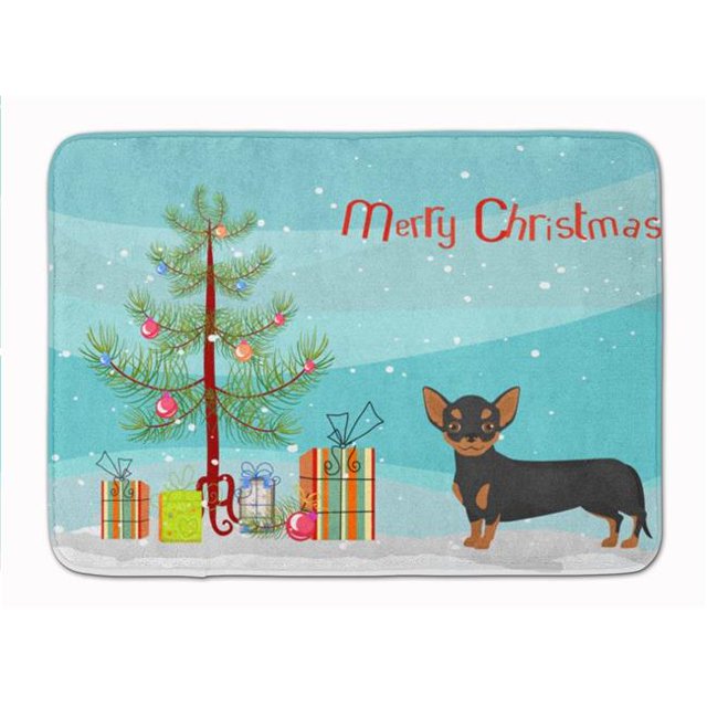 Carolines Treasures CK3816RUG Black & Tan Chiweenie Christmas Tree Machine Washable Memory Foam Mat
