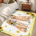 thumbnail image 5 of Cute Dog Washable Area Rugs 4'x6', Sunflower Daisy Yellow Plaid Summer Field Animal Low Pile Throw Living Room Rug Non-Slip Sturdy Edge Binding Carpet for Indoor Entryway Bedside Kitchen, 5 of 9