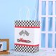 thumbnail image 3 of Bolsa de regalo de papel kraft blanco, 12 unidades, a cuadros, 3 of 3
