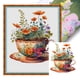 thumbnail image 1 of Kit Punto Cruz Con Flores Y Tazas Té Hilo Algodón Ecológico Bordado 14CT, 1 of 9