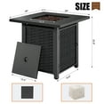thumbnail image 5 of Walsunny 28" Propane Gas Fire Pit Table 50,000 BTU Square Outdoor Wicker Grey, 5 of 8