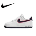 thumbnail image 3 of Zapatillas Nike originales Air Force 1 07 de caña baja, cómodas y casuales para exteriores, color negro, blanco y rojo, 3 of 5