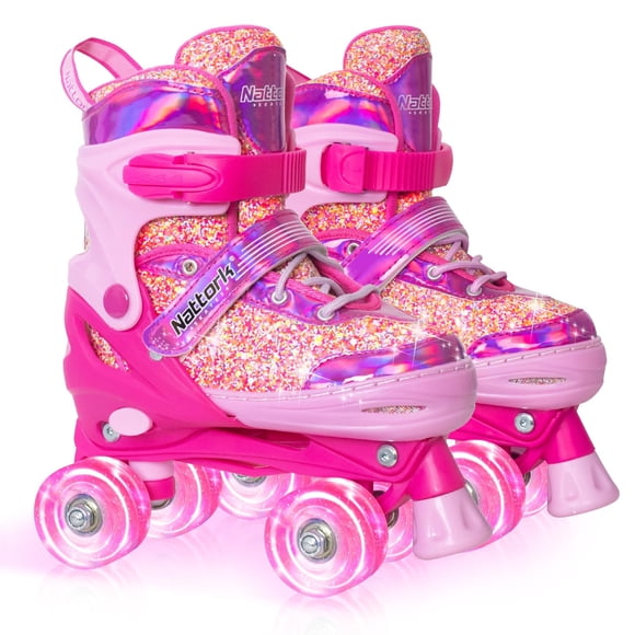 Patines Nattork Ajustables 4 Tallas con Ruedas Luminosas