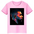 thumbnail image 3 of Camiseta de algodón rosa de verano de manga corta con estampado de Mbappé para niños, ropa informal para niños y niñas, camisetas deportivas, 3 of 5
