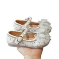 thumbnail image 2 of Biezeib LIttle Girl Sequins Pearl Flats Infant Bow Walker Crib Shoes for Party, Festival, Baby Shower, 2 of 6