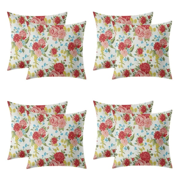 Set Of 4 Peach Skin Velvet Pioneer Throw Pillow Covers for Decorative Couch Pillows for Living Room,Boho Cute Outdoor Pillows Covers for Patio Garden18x18 Inches