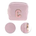 thumbnail image 4 of Unique Bargains 1 Pc Letter C Pattern Makeup Bag for Travel Pink Corduroy, 4 of 5