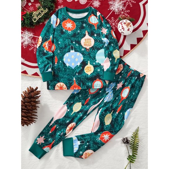 WIBACKER Long Sleeve Pajamas Set for Toddler Boys Girls Christmas Kids Tops and Pants Set 2-Piece PJs Sleepwear