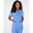 thumbnail image 5 of Hanes Comfort Fit Scrubs Women's Rib Back Scrub Top Ceil Blue 3XL, 5 of 10