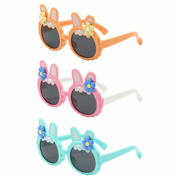 GJX 3Pcs Baby Sunglasses,Designed Specifically for Girls Toddler Sunglasses Age 2-4,Uv Protection Lenses Infant Sunglasses,Style1
