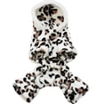 thumbnail image 1 of Reheyre Dog Hoodie Hooded Flannel Winter Warm Leopard Printed Pet Puppy Clothes Jumpsuit Pajamas Outwear for Home, 1 of 8