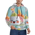 thumbnail image 2 of Honeii Kawaii Sushi Characters Delight Pattern Mens Hoodies Men's Loose Sleeve Sweatshirt,Pullover Hooded Sweatshirt for Men,Essentials Hoodie-Small, 2 of 7