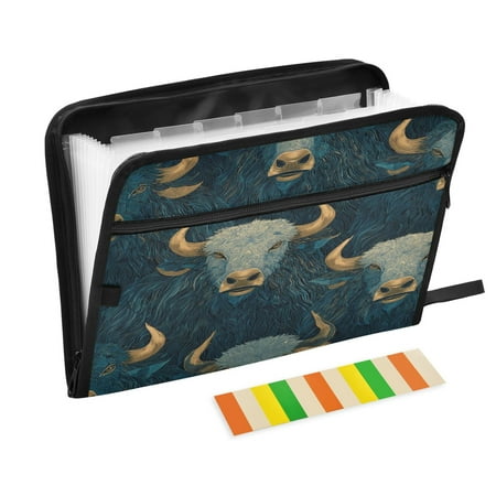 Organ Folder 14.2 x 0.8 x 10.6 Inches 13 Separate Pockets A4 Size Documents Folder A Sort Storage File Manager For The Home Office Blue Bull Seamless