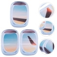 thumbnail image 2 of 3pcs Simulated Airplane Window Stickers Decorative Wall Decal Landscape Sticker, 2 of 5