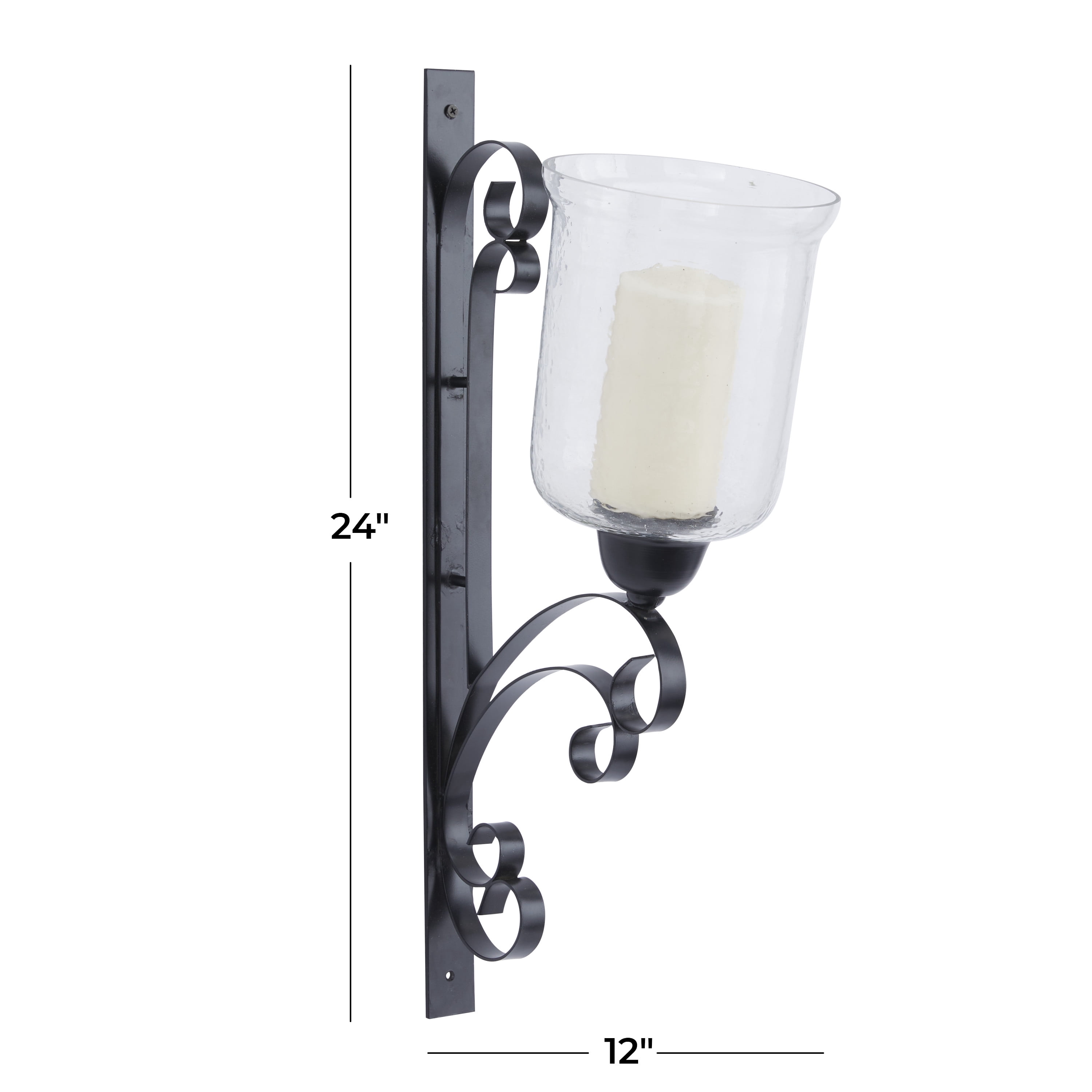 DecMode Black Metal Wall Sconce