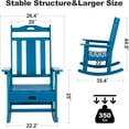 thumbnail image 2 of Nalone Outdoor Rocking Chair, All Weather Resistant Rocking Chair for Porch and Garden Lawn, HDPE Material Oversized Patio Rocker Chair(Blue), 2 of 6