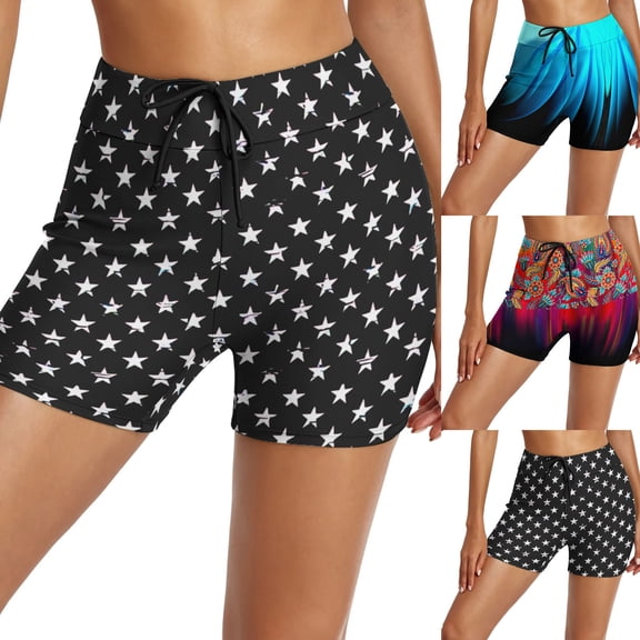 ibiyuan Womens Swim Shorts High Waisted Polka Dot Bathing Suit Bottoms Swimsuit Boy Shorts Swimwear Bikini Board Shorts