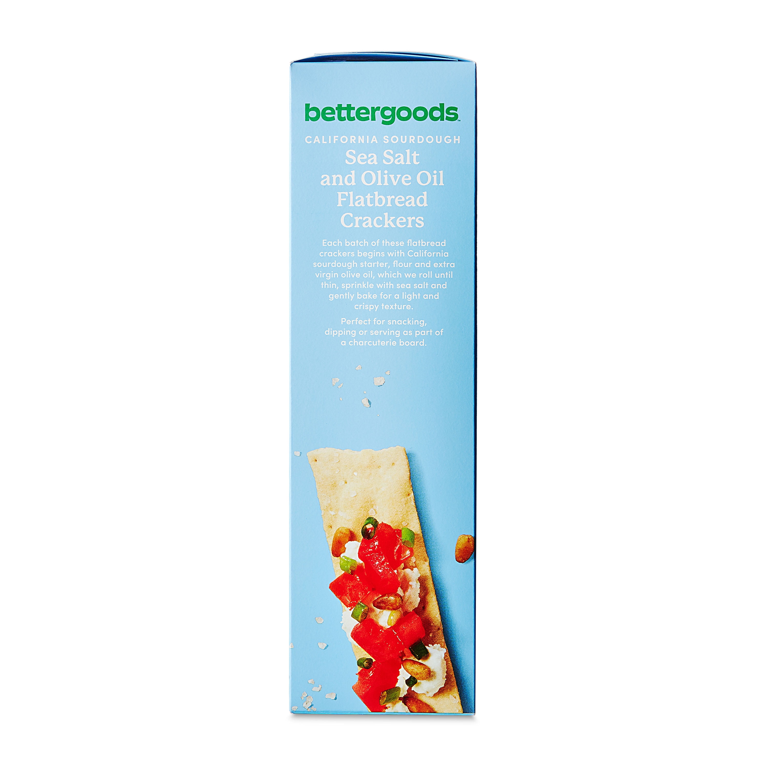 bettergoods California Sourdough Sea Salt and Olive Oil Flatbread Crackers, 7 oz