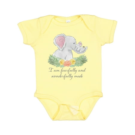

Inktastic I Am Fearfully and Wonderfully Made Cute Elephants Gift Baby Boy or Baby Girl Bodysuit