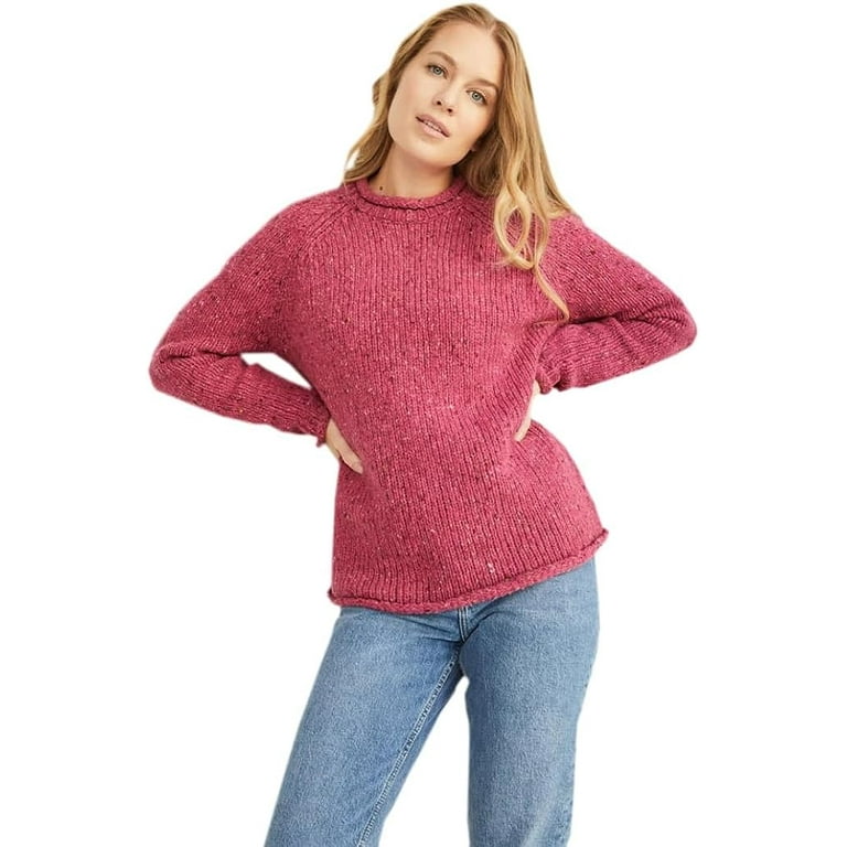 Irish Roll Neck Sweater For Women Made By Aran Woollen Mills