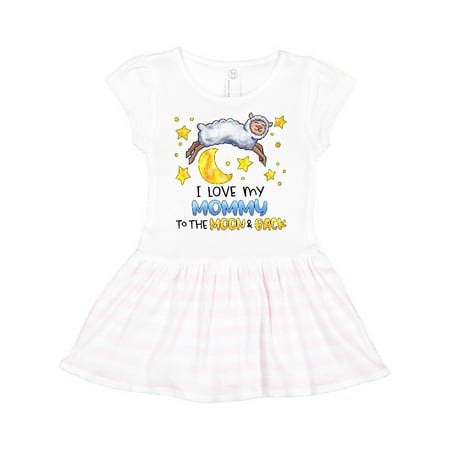 

Inktastic I Love my Mommy to the Moon and Back Cute Sheep Gift Toddler Girl Dress