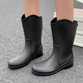 thumbnail image 2 of Womens Rain Boots Waterproof Kitchen Rubber Soft Bottom Middle Tube Rain Boots Womens Rubber Boots Black 37, 2 of 8
