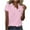 Pink, variant on Womens Tops Basic Summer Solid V Neck Tee Short Sleeve Casual Loose Fit Tee Clothes Trendy Fashion Outfits Hot Pink L